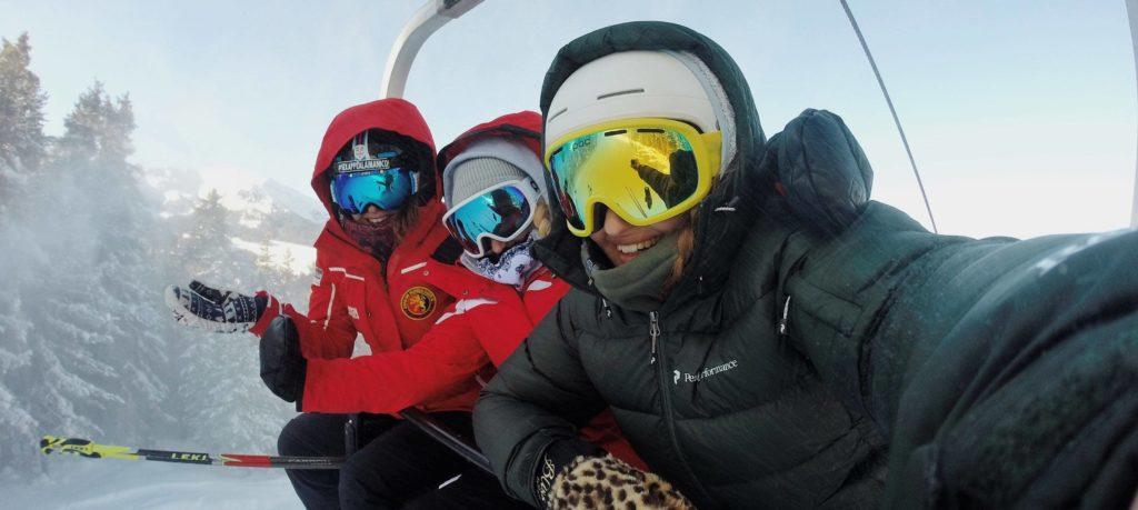 Ski Area Friends on Chairlift